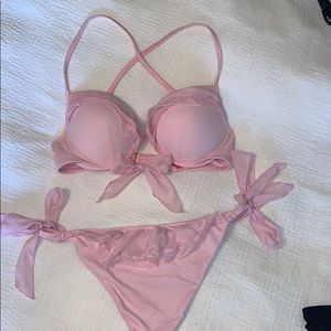 Victoria’s Secret Swim: baby pink ruffled bikini